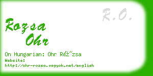 rozsa ohr business card